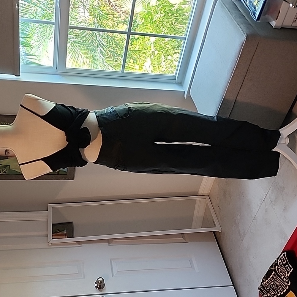 Leather Looking Black Stretch Jeans
